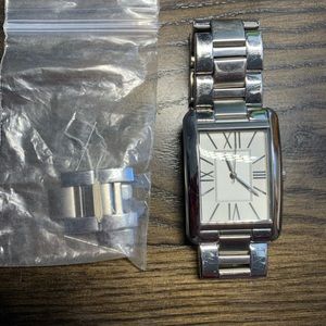 Silver Fossil Watch